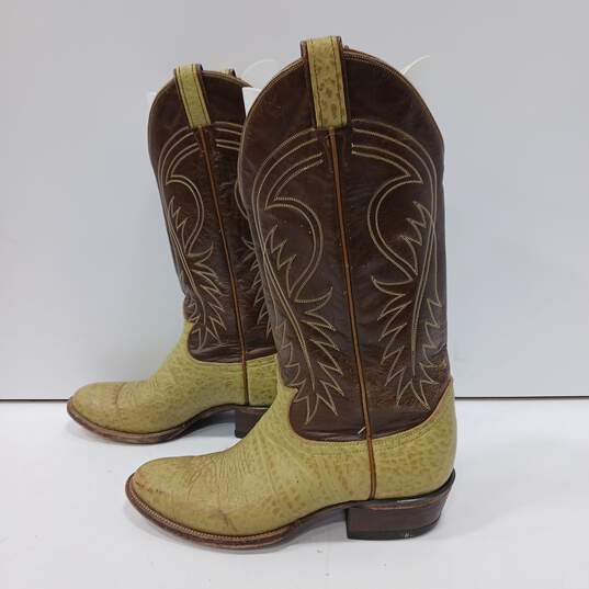Tony Lama Men's Green Inca Goat Leather Western  Boots Size 8 .5D image number 2