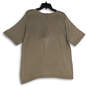 NWT Womens Beige Short Sleeve Round Neck Pullover T-Shirt Size 1X image number 2