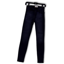 Womens Blue Denim Medium Wash Pockets Stretch Skinny Leg Jeans Size 25