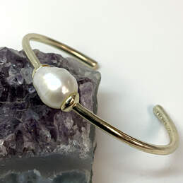 Designer Kendra Scott Gold-Tone Baroque Pearl Fashionable Cuff Bracelet