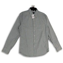 NWT Mens Multicolor Plaid Collared Long Sleeve Button-Up Shirt Size M