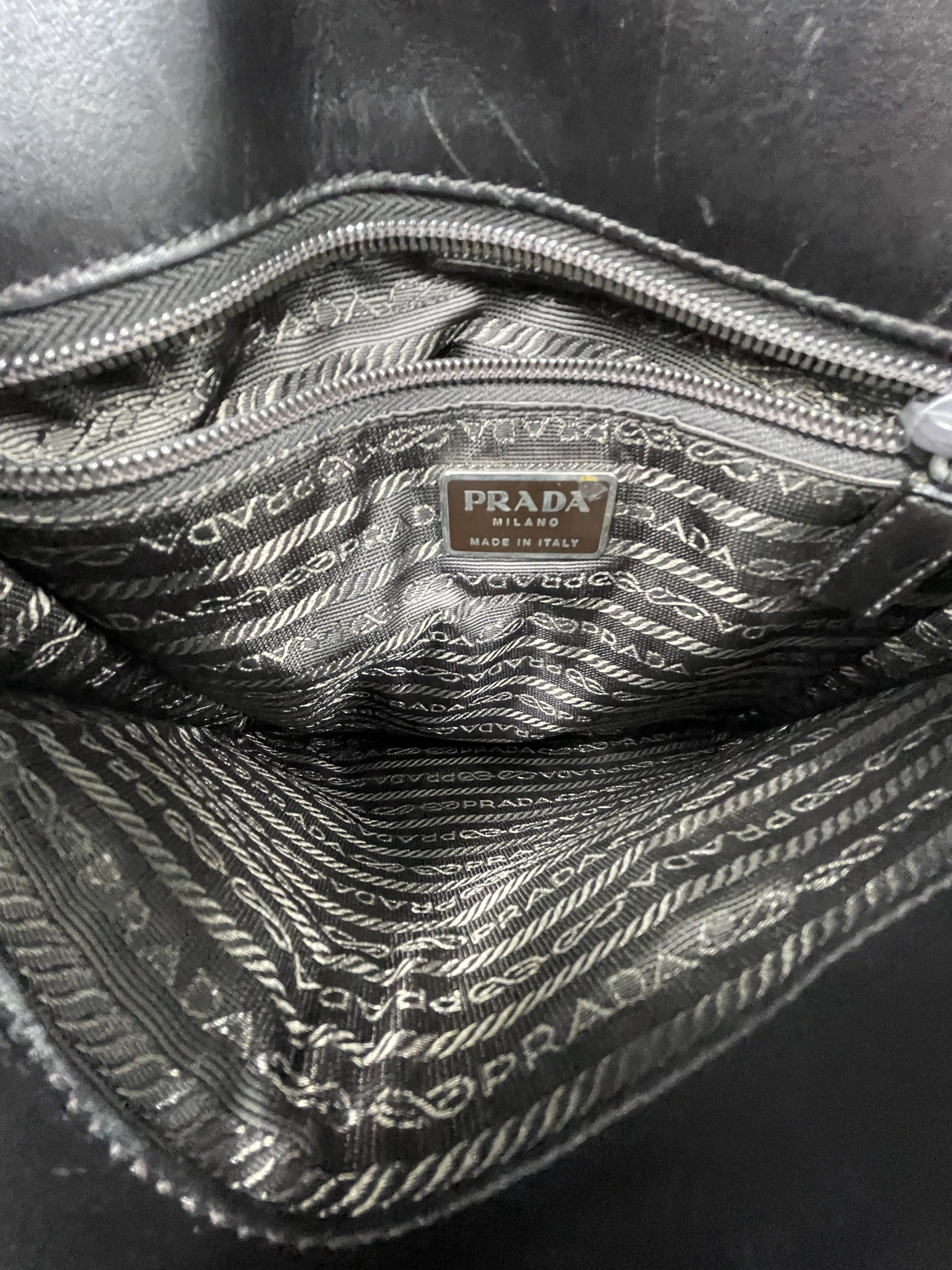 Authentic PRADA Nylon Tessuto Leather Shoulder Hand Bag Purse Black 3268I |  eBay