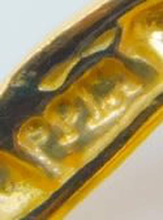 14K Yellow Gold Sapphire 0.03 CTTW Diamond Ribbon Heart Pendant 1.5g image number 3