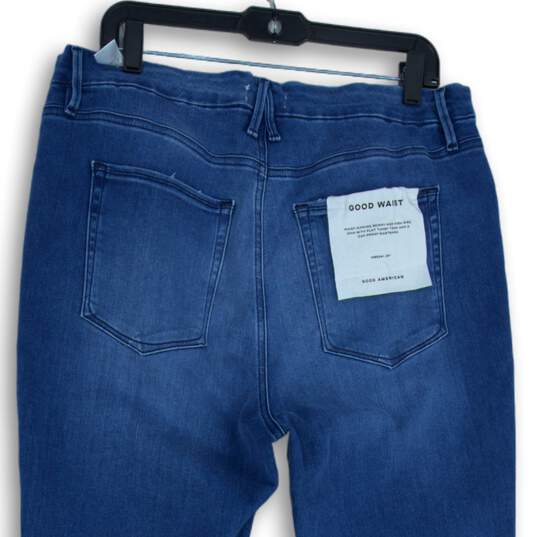 NWT Good American Womens Blue Denim Good Waist High Rise Skinny Jeans Size 18 image number 4