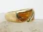 14K Yellow Gold Diamond Accent & Abalone Inlay Ring for Repair 6.2g image number 2