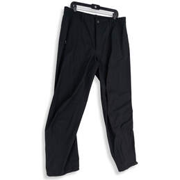 NWT Mens Black Flat Front Zipped Pockets Straight Leg Golf Ankle Pants Sz L alternative image