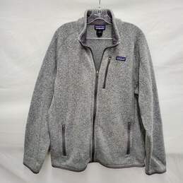 Patagonia MN's Heathered Gray Fleece Full Zip Jacket Size L