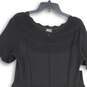 NWT Dressbarn Womens Black Knitted Short Sleeve Pullover Sweater Dress Size XL image number 3