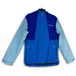 Columbia Mens Blue Hooded Long Sleeve Full-Zip Windbreaker Jacket Size Large