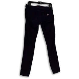 Womens Blue Denim Pockets Dark Wash Stretch Skinny Jeans Size 28 alternative image