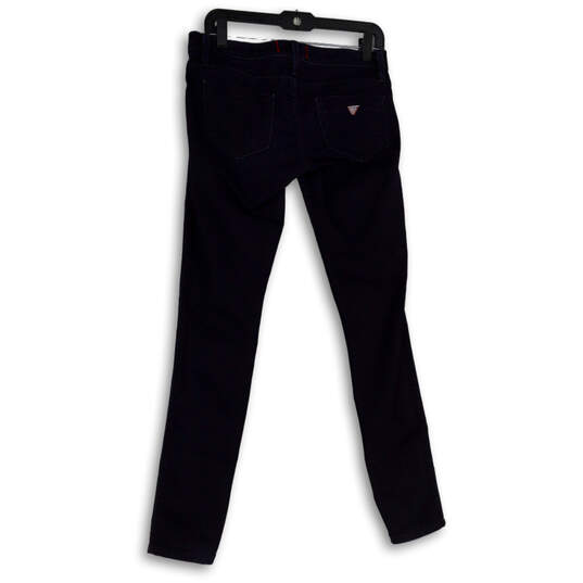 Womens Blue Denim Pockets Dark Wash Stretch Skinny Jeans Size 28 image number 2