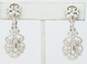 VNTG Crown Trifari Silver Tone Scrolled Clip-On Drop Dangle Earrings 12.2g image number 3