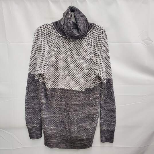 Prana WM's Organic Cotton Knit Gray Tone Abelle Turtleneck Sweater Size SM image number 1
