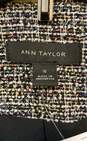 NWT Ann Taylor Womens Black White Long Sleeve Open Front Blazer Jacket Size 10 image number 4