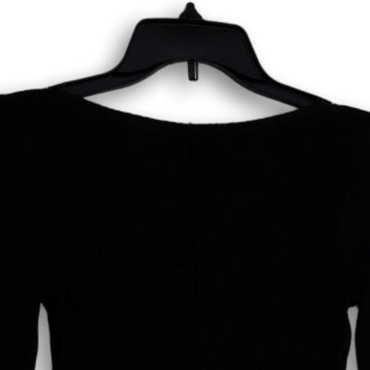Womens Black Masquerade Cuff Long Sleeve Pullover Blouse Top Size XS image number 4