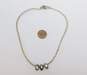 Vintage Bernard Bouhnik 925 Metal Pointus Paris Cubic Zirconia & Moonstone Triple Oval Pendant Necklace 12.6g image number 4