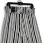 NWT Womens Black White Striped High Rise Wide Leg Pull-On Ankle Pants Size M image number 4