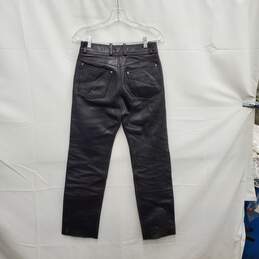 Harley Davidson WM's Black Leather Classic Motorcycle Pants Size 28 x 28 alternative image