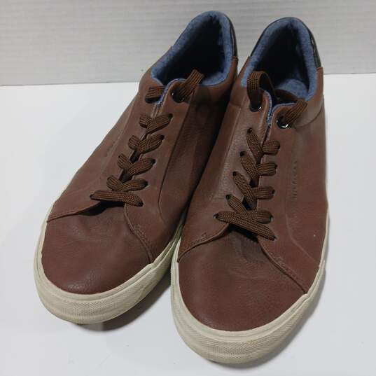 Tommy Hilfiger Mens Brown Lace Up Low Top Sneaker Shoes Size 9.5 image number 1