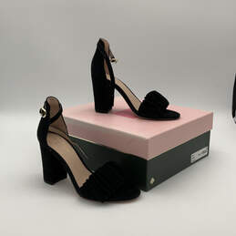 NIB Womens Mona Black Leather Open Toe Ankle Strap Sandals Size 6.5 M