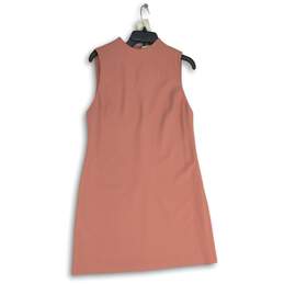 Womens Pink Sleeveless Round Neck Back Zip Knee Length Sheath Dress Size 8