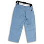 Womens Blue Flat Front Pockets Stretch Straight Leg Capri Pants Size 6 image number 2
