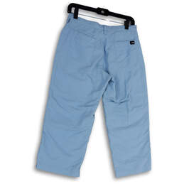 Womens Blue Flat Front Pockets Stretch Straight Leg Capri Pants Size 6 alternative image