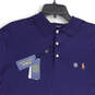 NWT Mens Navy Blue Spread Collar Short Sleeve Polo Shirt Size Large image number 3