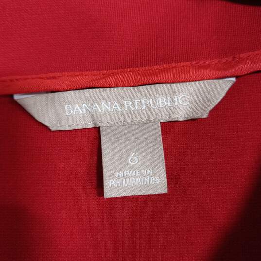 Banana Republic Red Fit & Flare Dress Size 6 image number 3