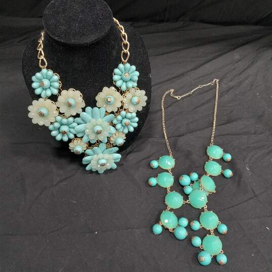 2 pc Gold and Turquoise Colored Jewelry Bundle image number 1