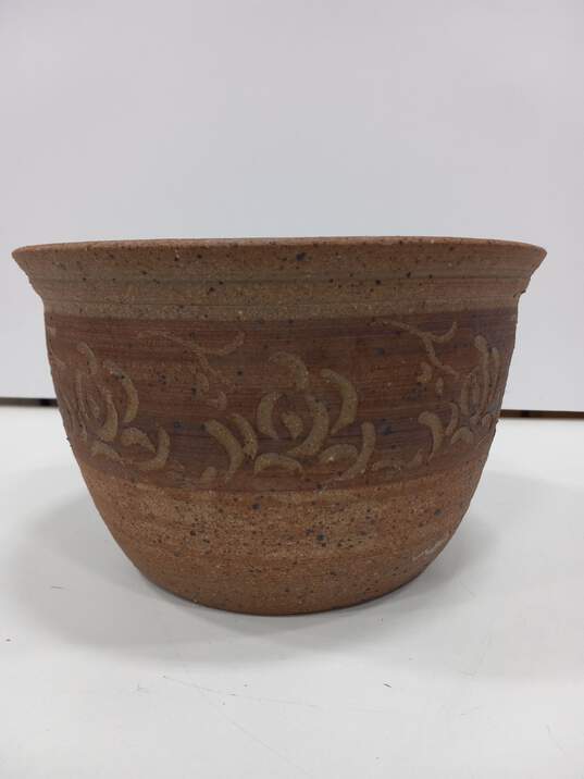 Signed Speckled Pottery Pot image number 2