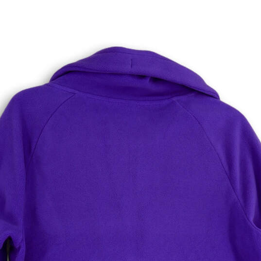 Womens Purple Fleece Long Sleeve Thumb Hole Full-Zip Jacket Size Large image number 4