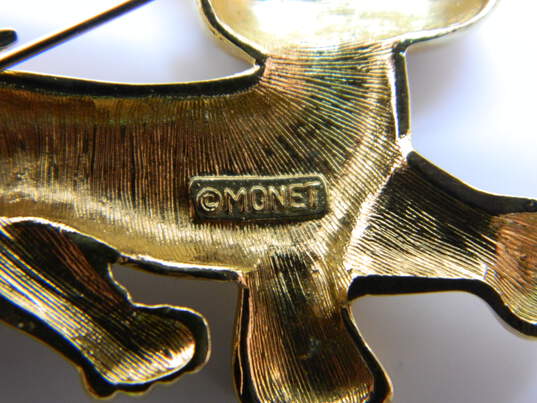VNTG & Mod Gold Tone Enamel Rhinestone Animal Brooches image number 5