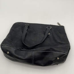 Womens Black Leather Bottom Stud Inner Pocket Double Handed Shoulder Bag alternative image
