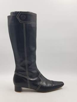 Authentic Tod's Black Leather Knee-High Boot W 9