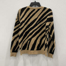 Womens Black Brown Animal Printed Long Sleeve Pullover Sweater Size XS alternative image