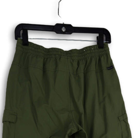 Womens Green Elastic Waist Drawstring Tapered Leg Jogger Pants Size Medium image number 3