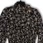 NWT Womens Black Floral Long Puff Sleeve Pullover Shift Dress Size Large image number 4