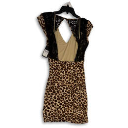 NWT Womens Multicolor Animal Print V-Neck Back Cut out Bodycon Dress Size L alternative image