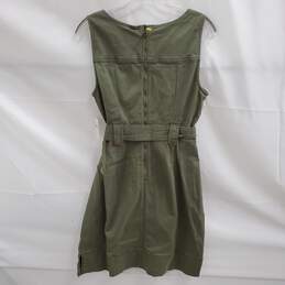 Anthropologie Maeve Sleeveless Green Belted Utility Dress NWT Petite Size 12P alternative image