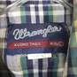 Mens Plaid Short Sleeve Chest Pockets X-Long Tails Snap Front Shirt Size Large image number 4