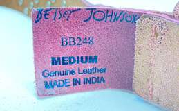 Betsey Johnson Pink Gold Metallic Leather Studded Belt Size M alternative image