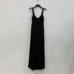 NWT Womens Black Sleeveless Cowl Neck Back Zip Long Maxi Dress Size Small