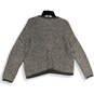 Womens Gray Waffle Knit Round Neck Long Sleeve Pullover Sweater Size S image number 2