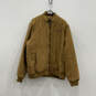 Mens Brown Long Sleeve Welt Pocket Full-Zip Bomber Jacket Size XXL image number 1