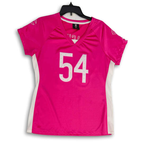 Womens Pink White Chicago Bears Brian Urlacher #54 NFL Football Jersey Size L image number 1