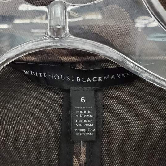 White House Black Market Zebra Chocolate Patterned Jacket WM Size 6 NWT image number 3