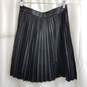 Club Monaco Black Faux Leather Pleated Distressed Skirt Size 0 image number 2