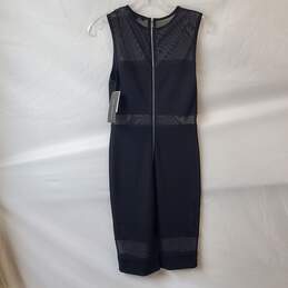 French Connection Black & Mesh Dress Size 4 alternative image