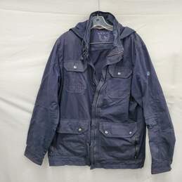 KUHL'S Men's Cotton & Polyester Blend Blue Hooded Zipper Jacket  Size L